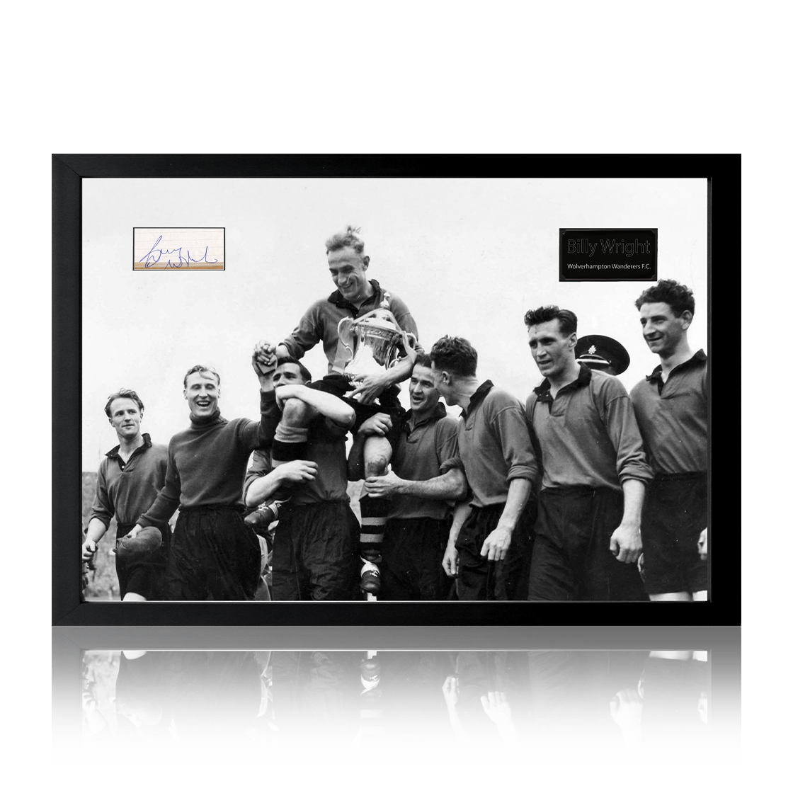Billy Wright Signed Wolverhampton Wanderers Cut Iconic Frame