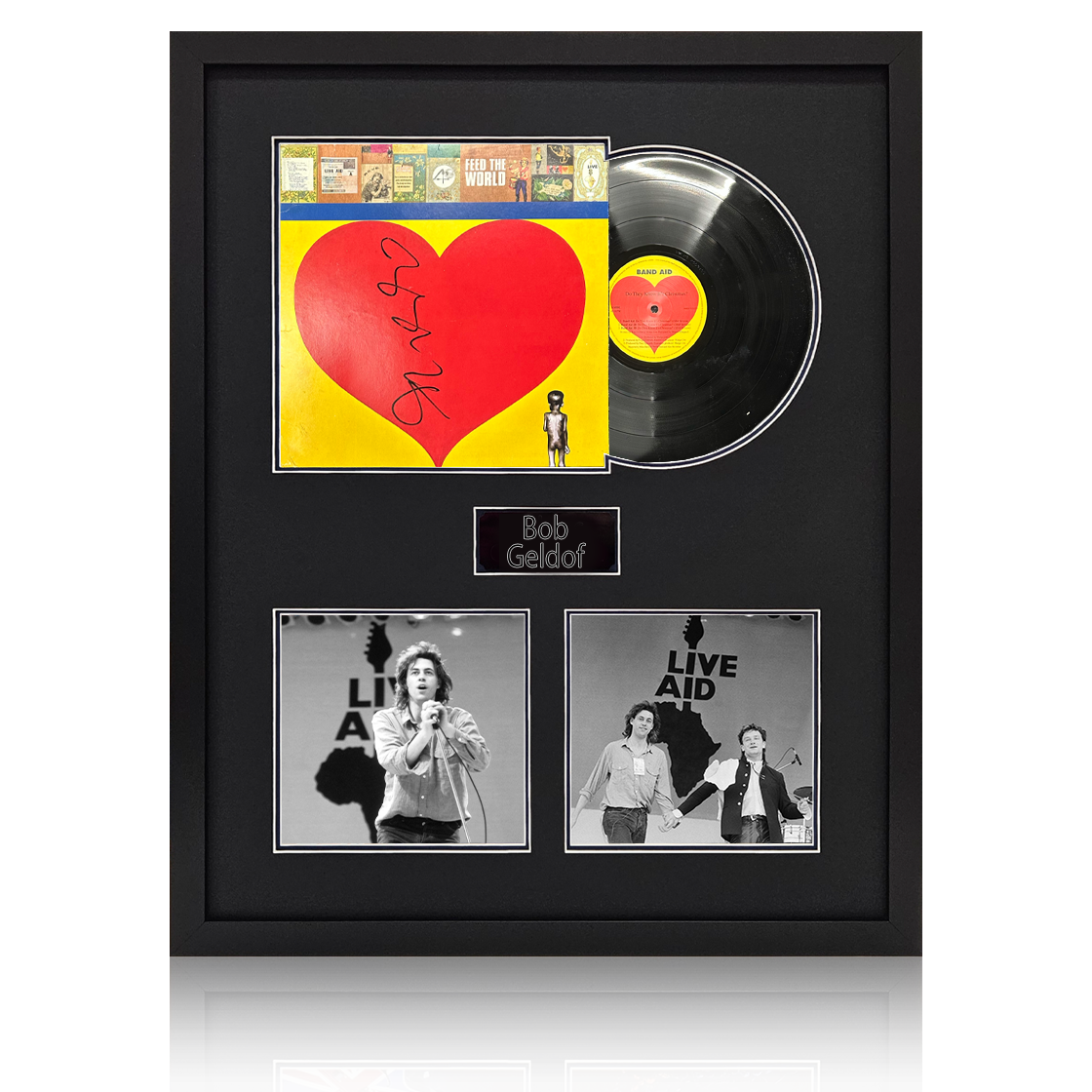 Bob Geldof Signed LP Elite Frame (Beckett)
