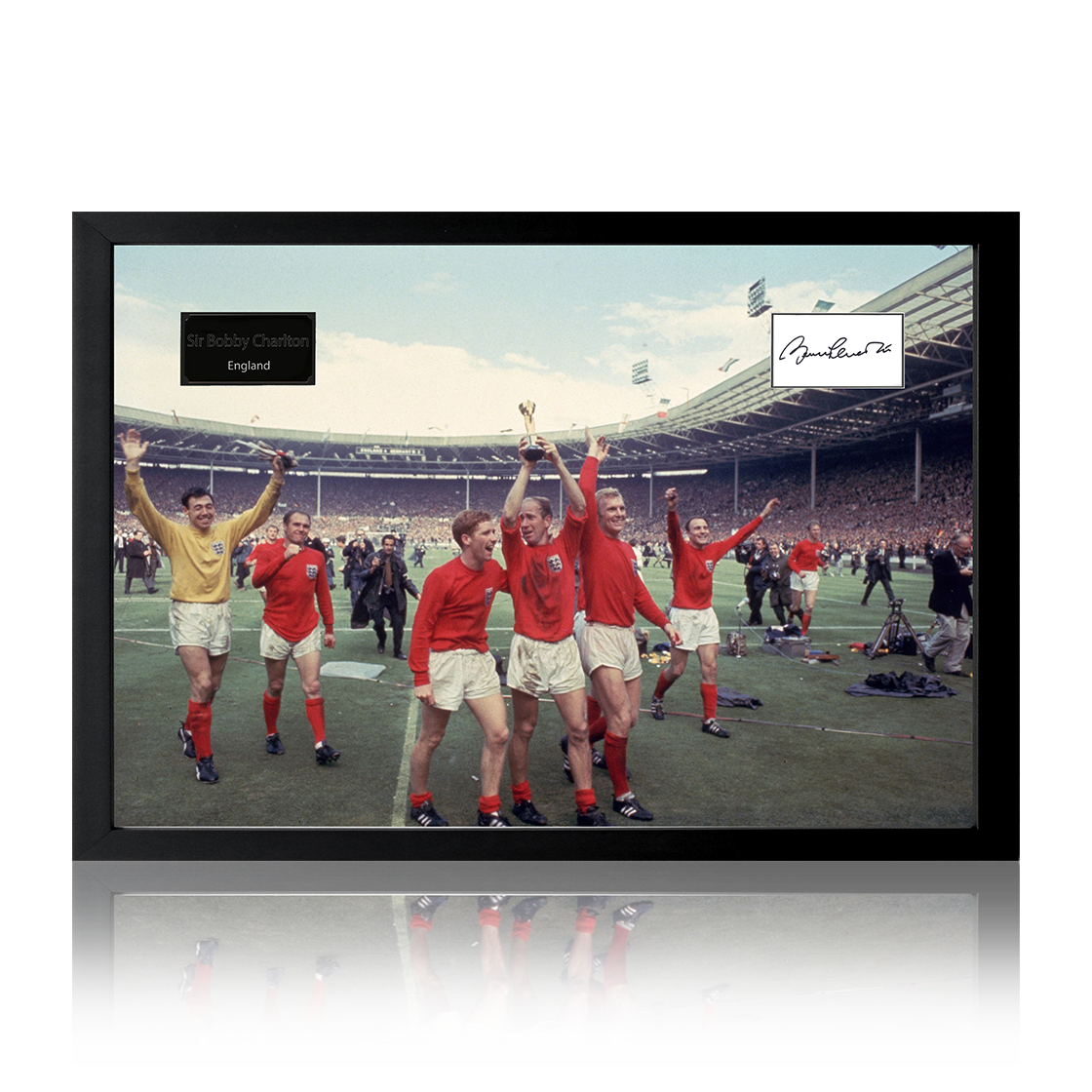 Sir Bobby Charlton Signed England Cut Iconic Frame
