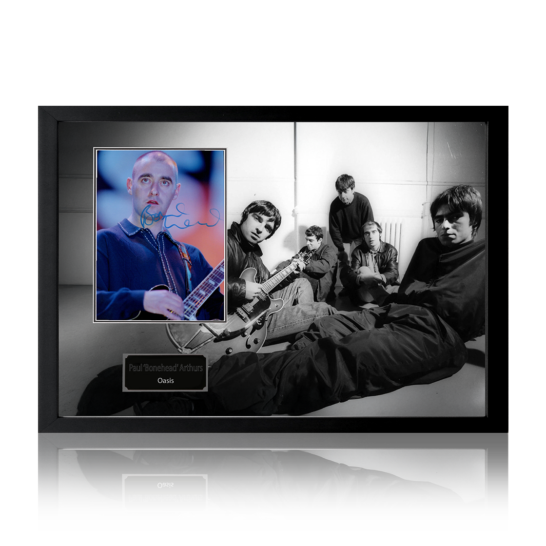 Paul 'Bonehead' Arthurs Signed Oasis Image Iconic Frame