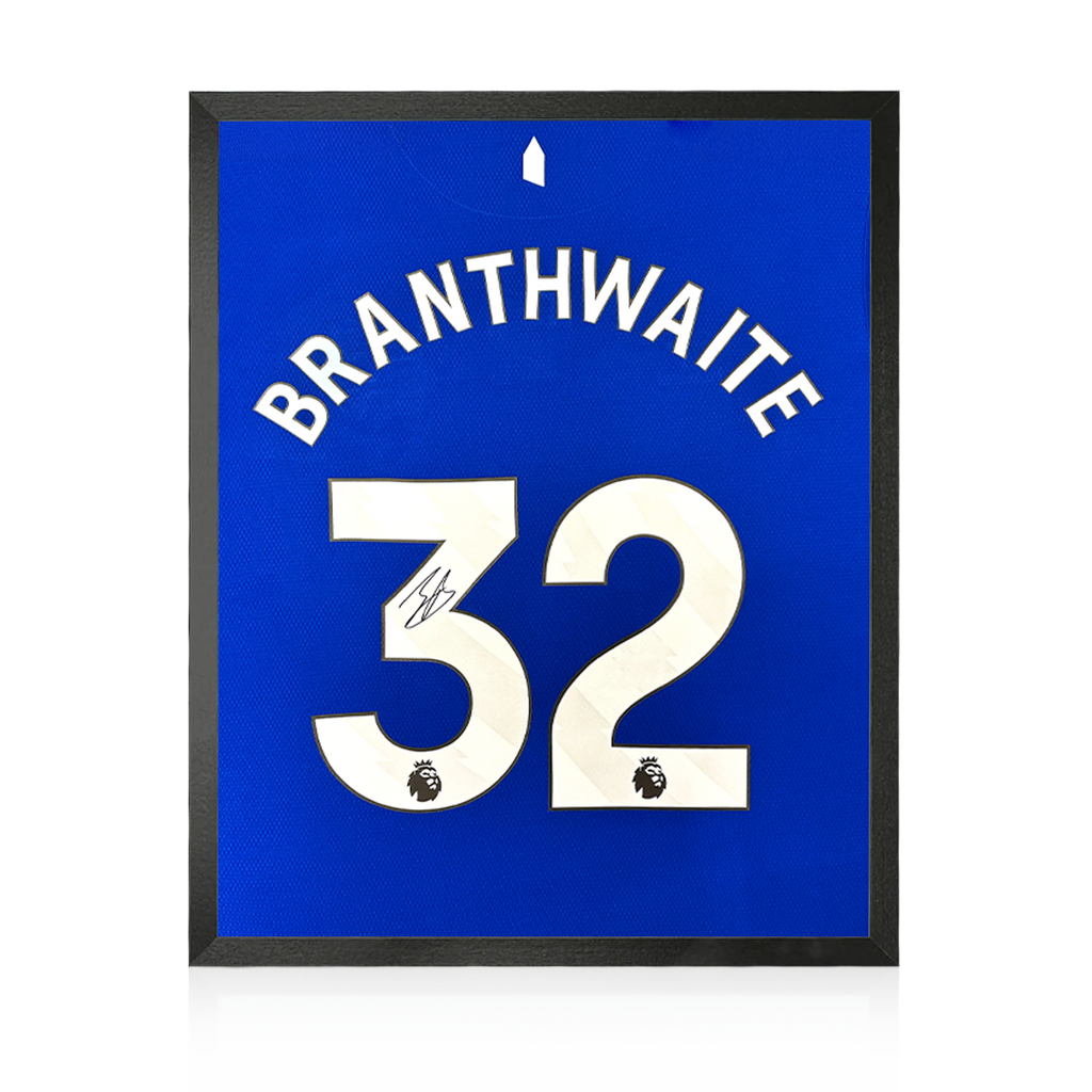 Jarrad Branthwaite Signed Everton Shirt Compact Display