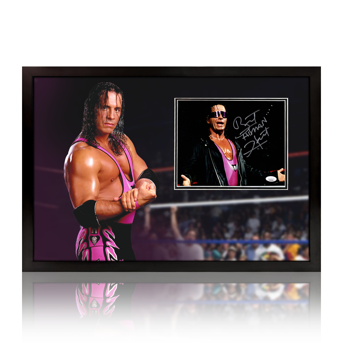 Bret "The Hitman" Hart Signed Image Iconic Frame (JSA)