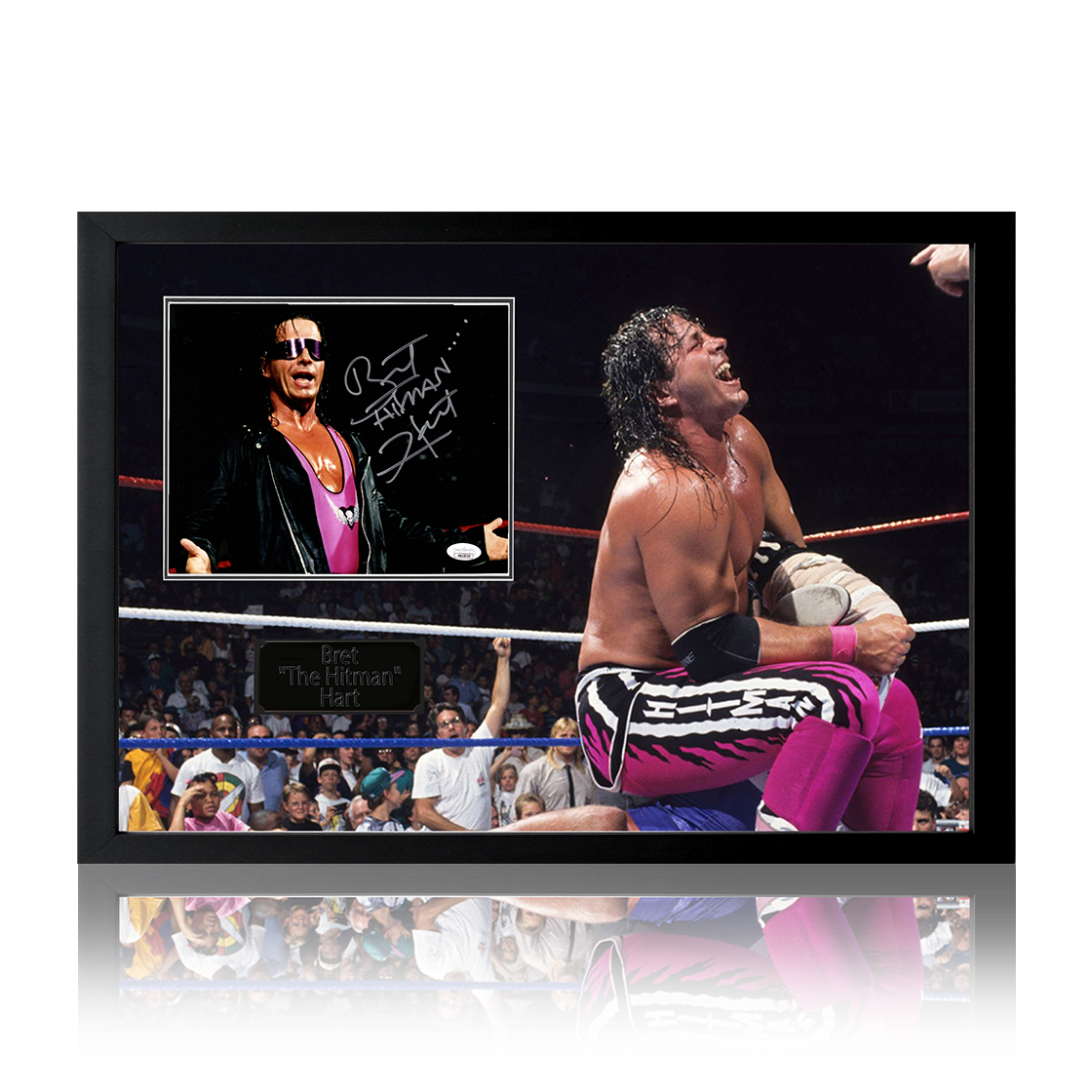 Bret "The Hitman" Hart Signed Image Iconic Frame (JSA)