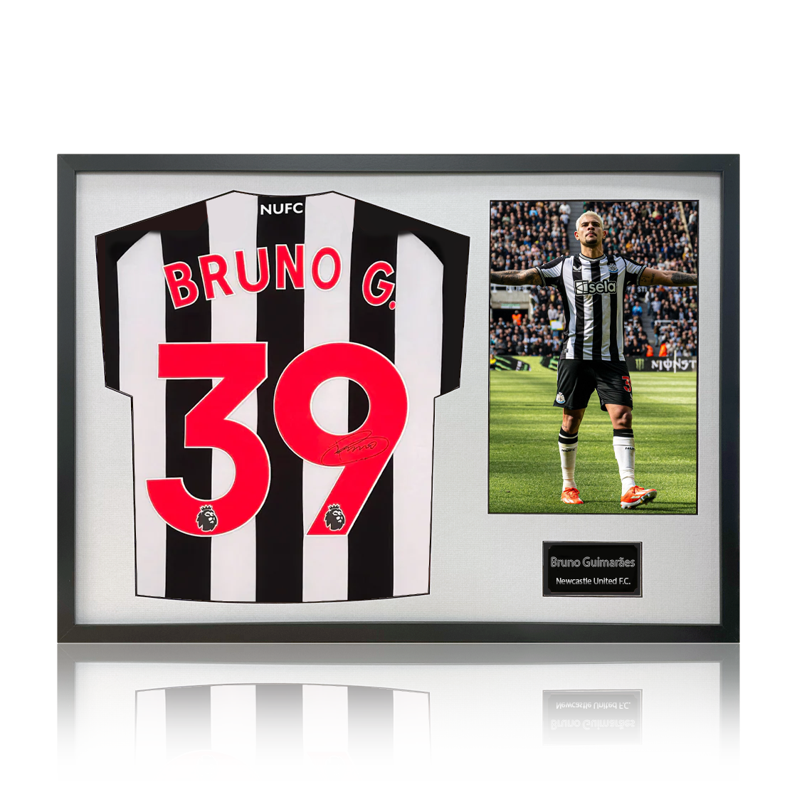 Bruno Guimarães Signed Newcastle United 23-24 Shirt Classic Frame