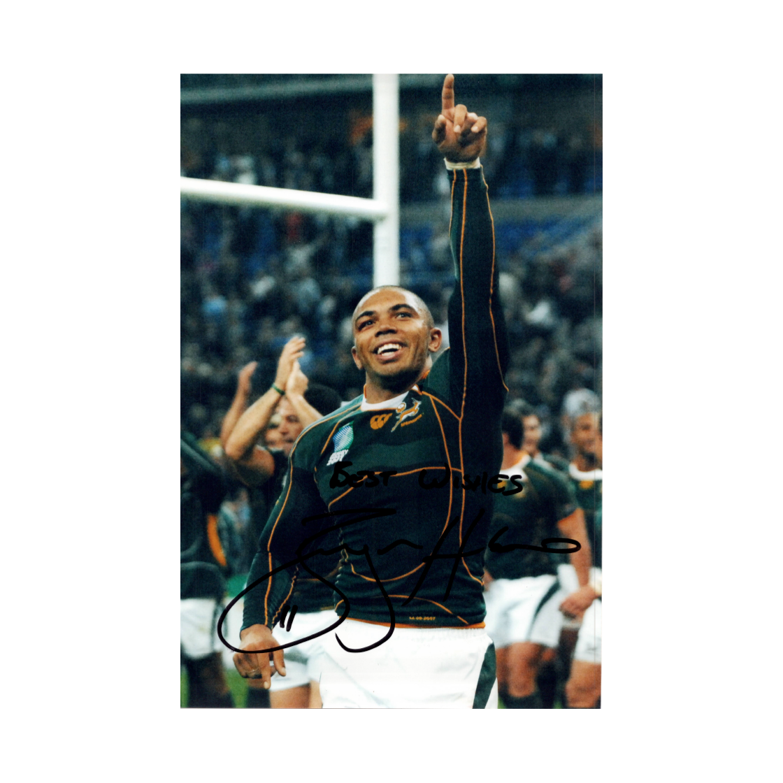 Bryan Habana Signed 12x8 Image
