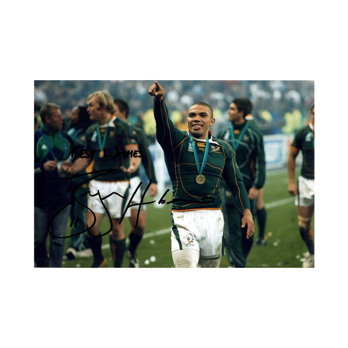 Bryan Habana Signed 12x8 Image