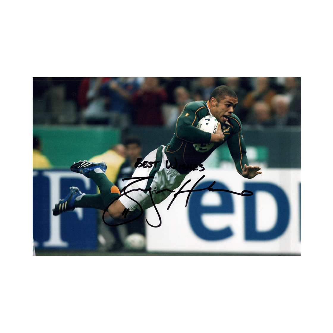 Bryan Habana Signed 12x8 Image