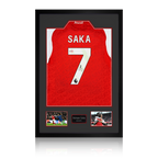 Bukayo Saka Signed Arsenal Shirt Premium Frame (ACG Cert)