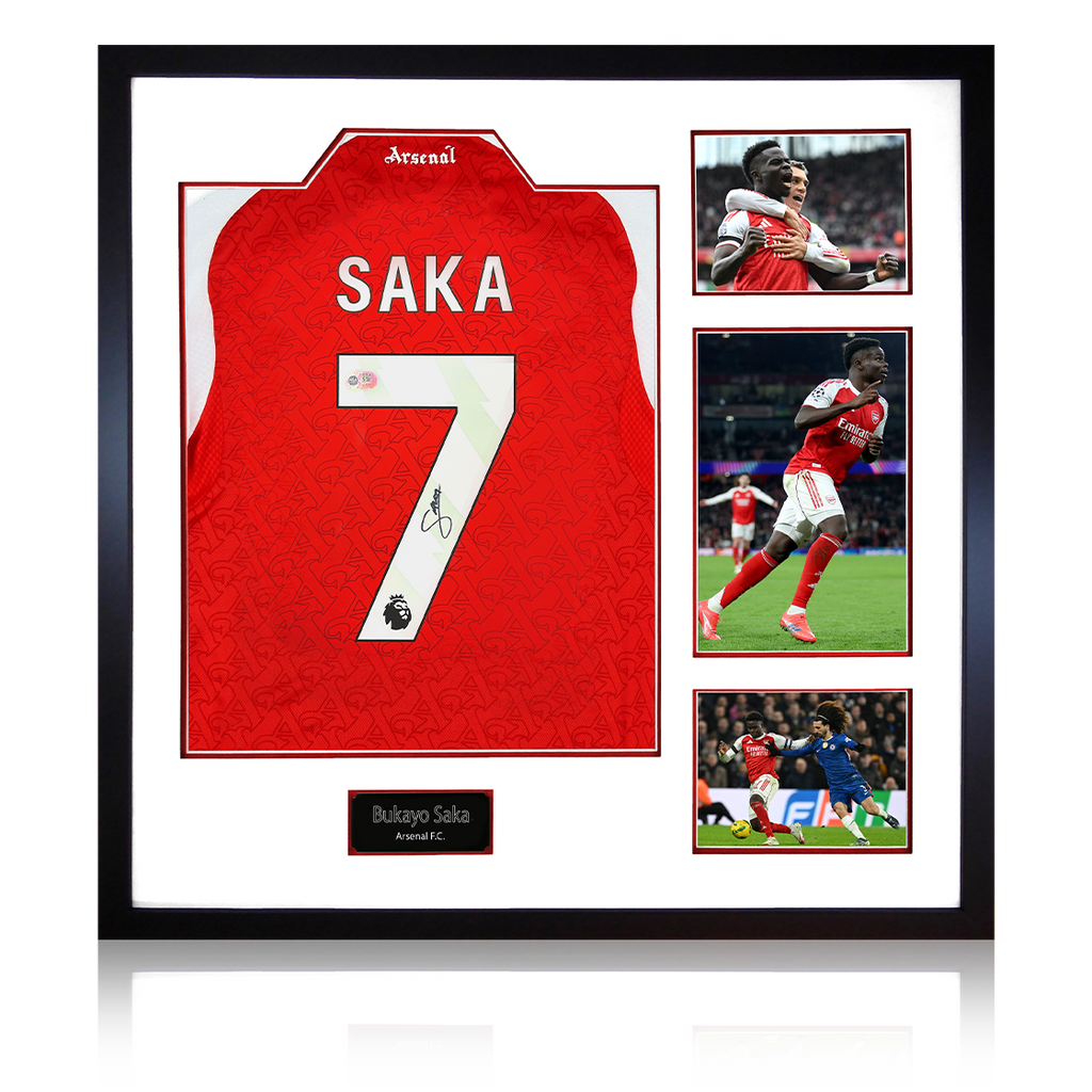 Bukayo Saka Signed Arsenal Shirt Elite Frame (ACG Cert)