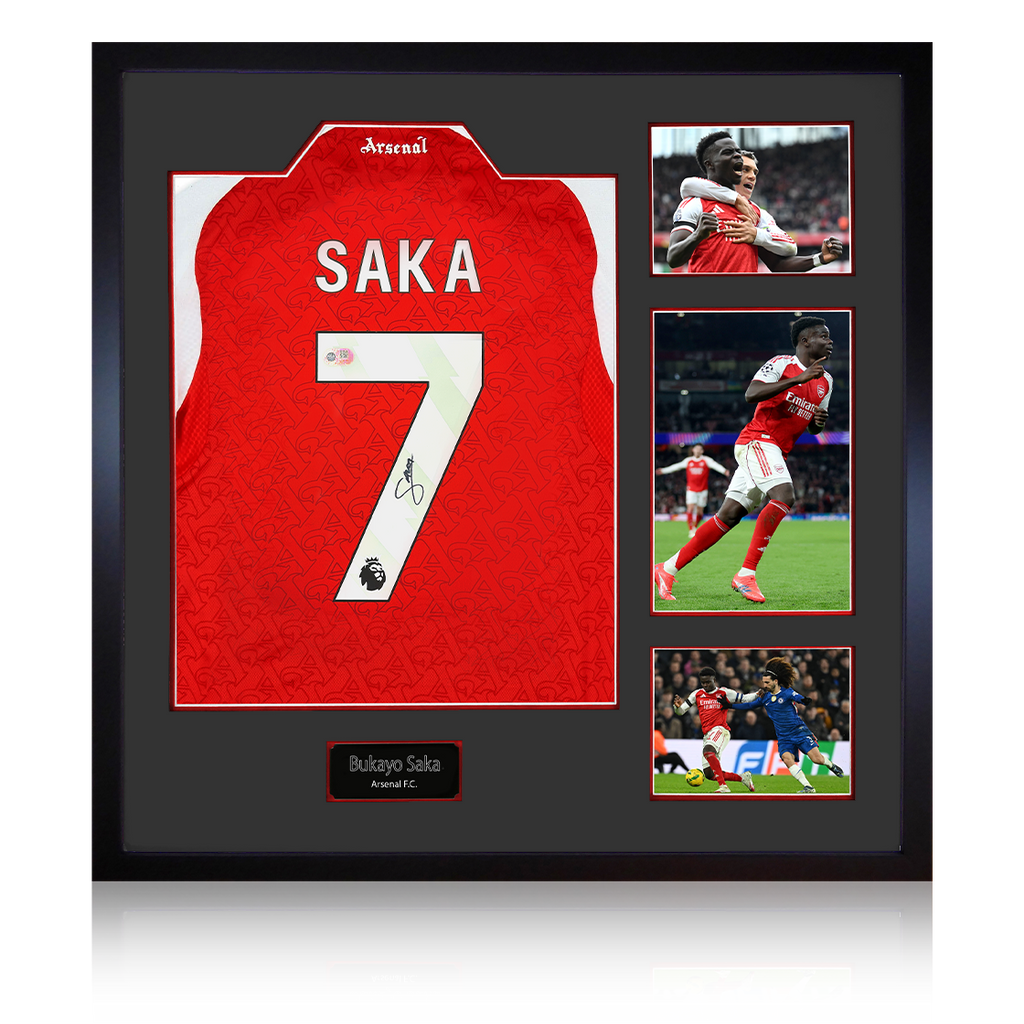 Bukayo Saka Signed Arsenal Shirt Elite Frame (ACG Cert)