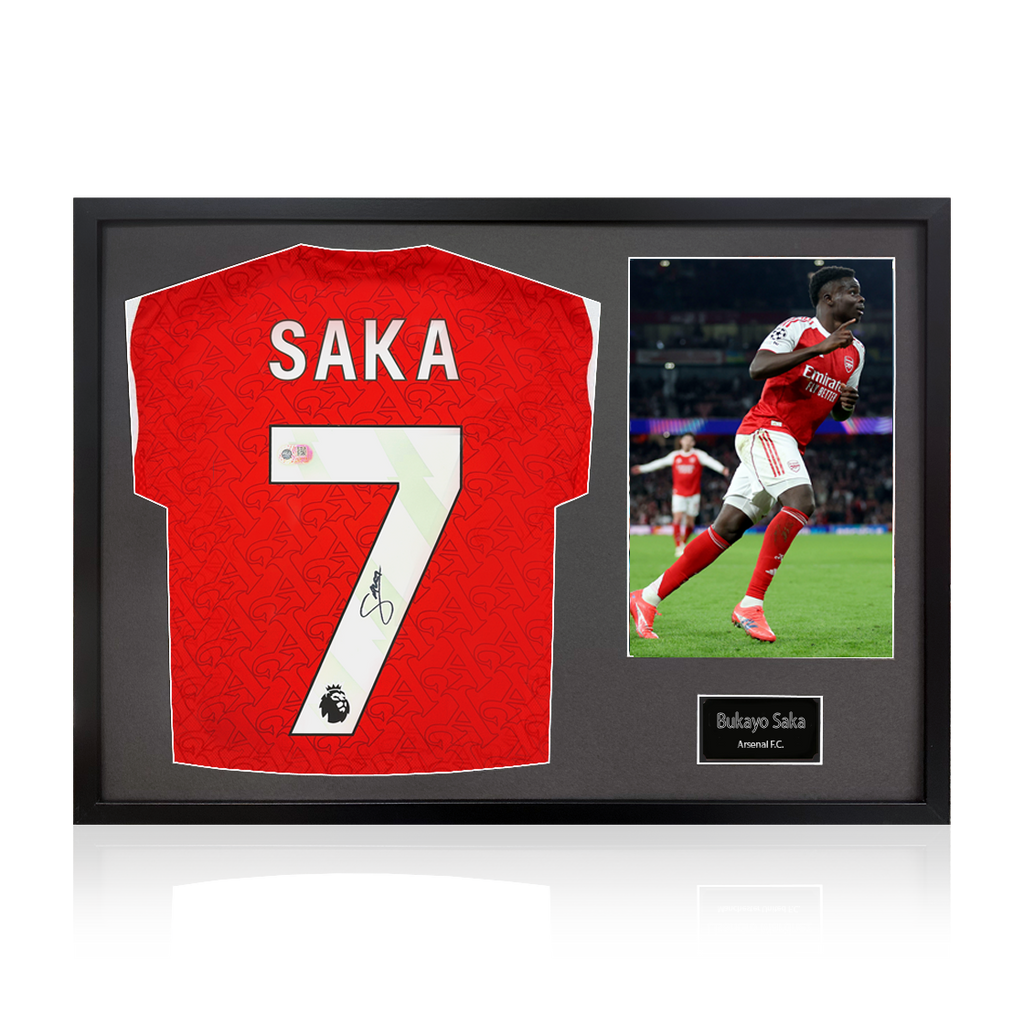 Bukayo Saka Signed Arsenal Shirt Classic Frame