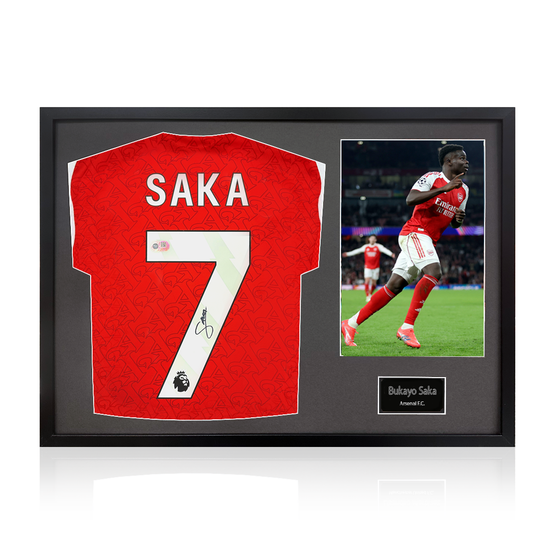 Bukayo Saka Signed Arsenal Shirt Classic Frame