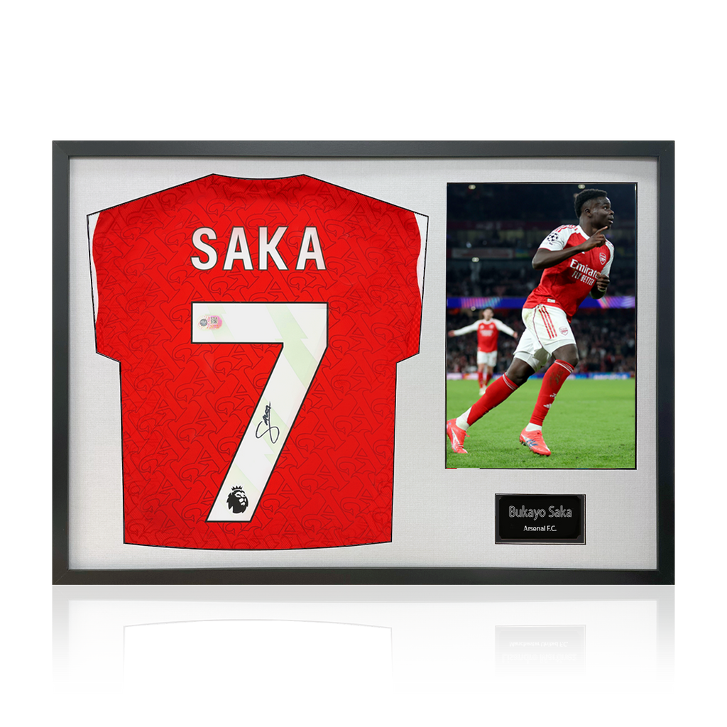 Bukayo Saka Signed Arsenal Shirt Classic Frame