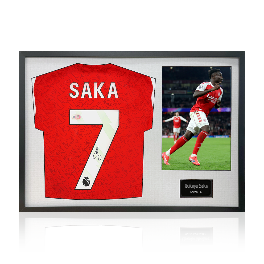 Bukayo Saka Signed Arsenal Shirt Classic Frame