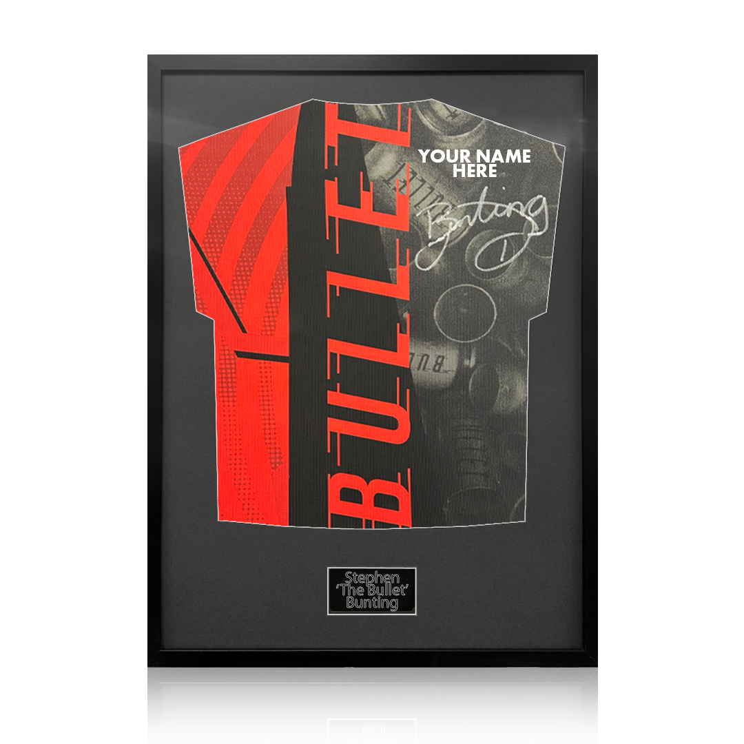 Stephen Bunting Signed & Dedicated Shirt Standard Frame