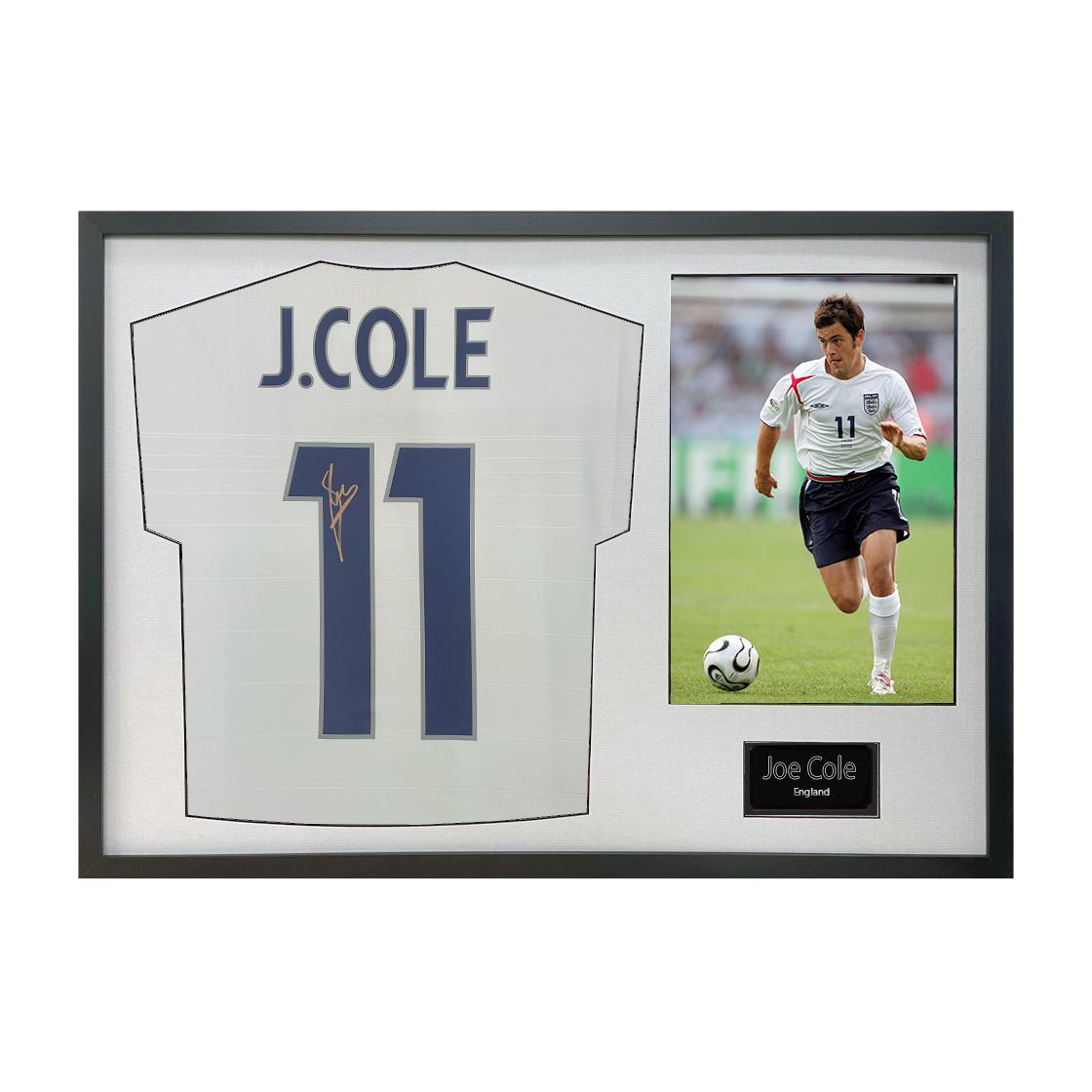 Joe Cole Signed England Shirt Classic Frame