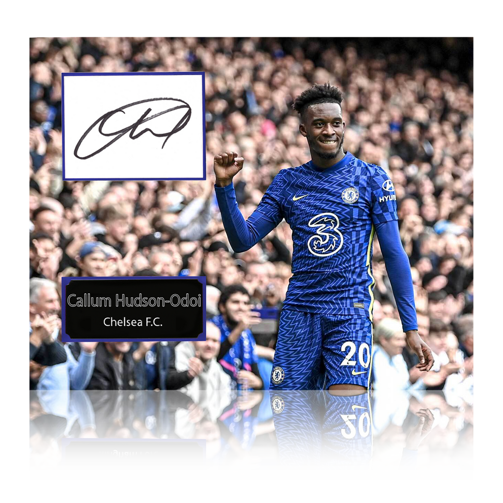 Callum Hudson-Odoi Signed Chelsea Cut Deluxe Mount