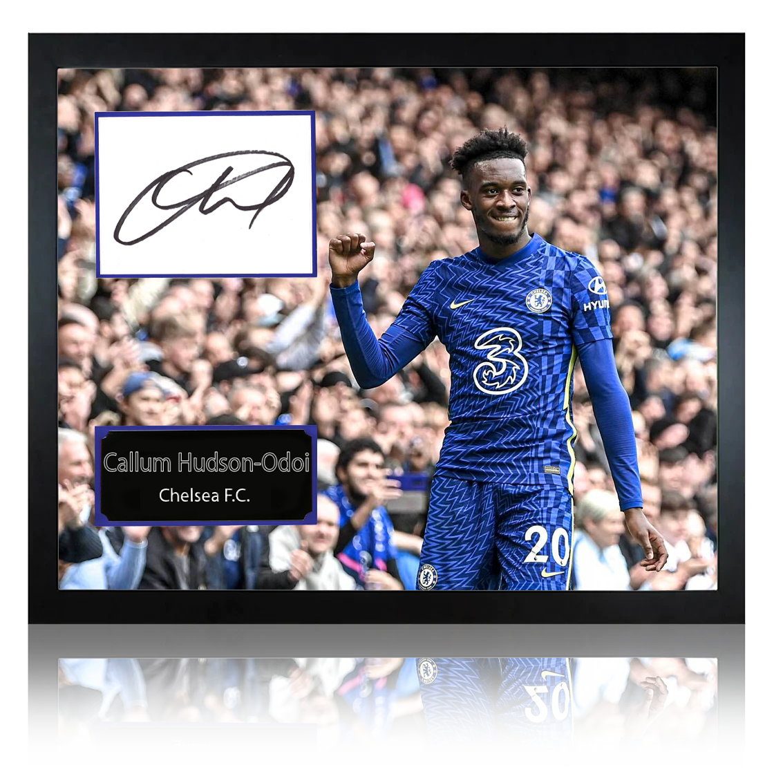 Callum Hudson-Odoi Signed Chelsea Cut Mount Frame