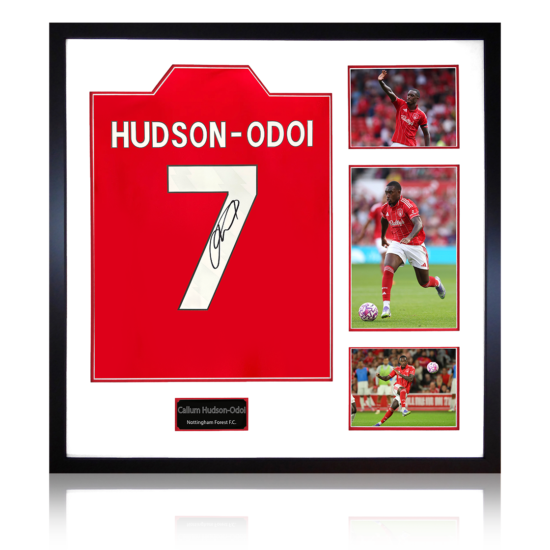Callum Hudson-Odoi Signed Nottingham Forest Shirt Elite Frame