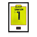 Cameron Dawson Match-Worn & Signed Rotherham United Shirt Premium Frame