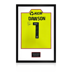 Cameron Dawson Match-Worn & Signed Rotherham United Shirt Premium Frame