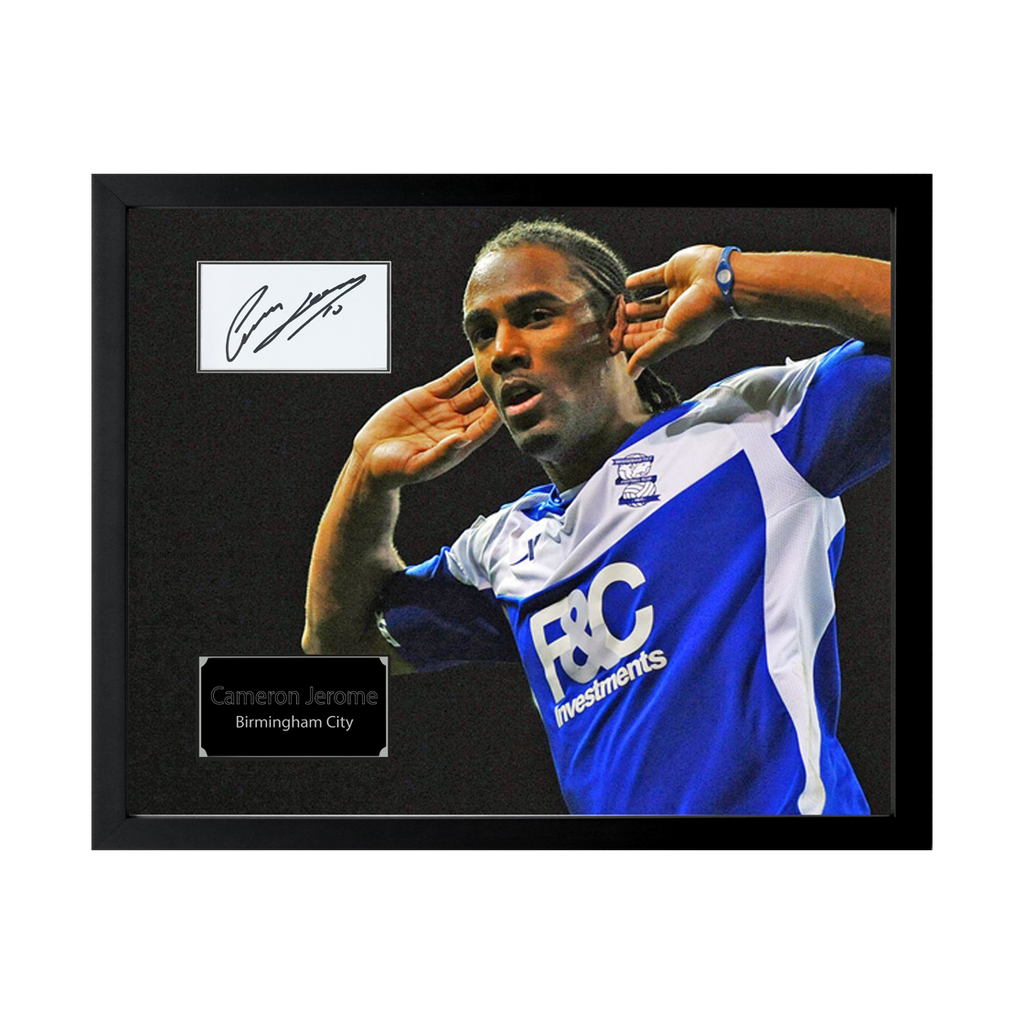 Cameron Jerome Signed Birmingham City Cut Deluxe Mount Frame