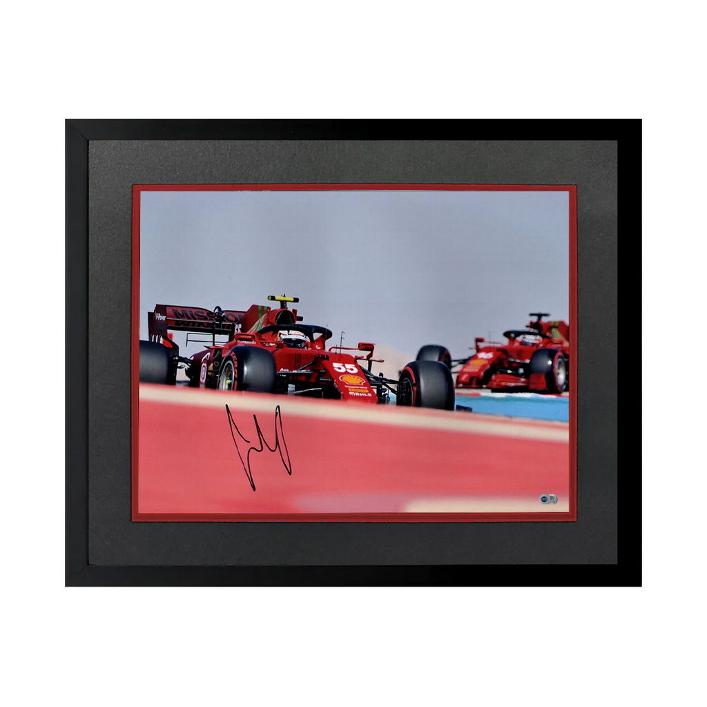 Carlos Sainz JR Signed 16x12 Image Deluxe Mount Frame