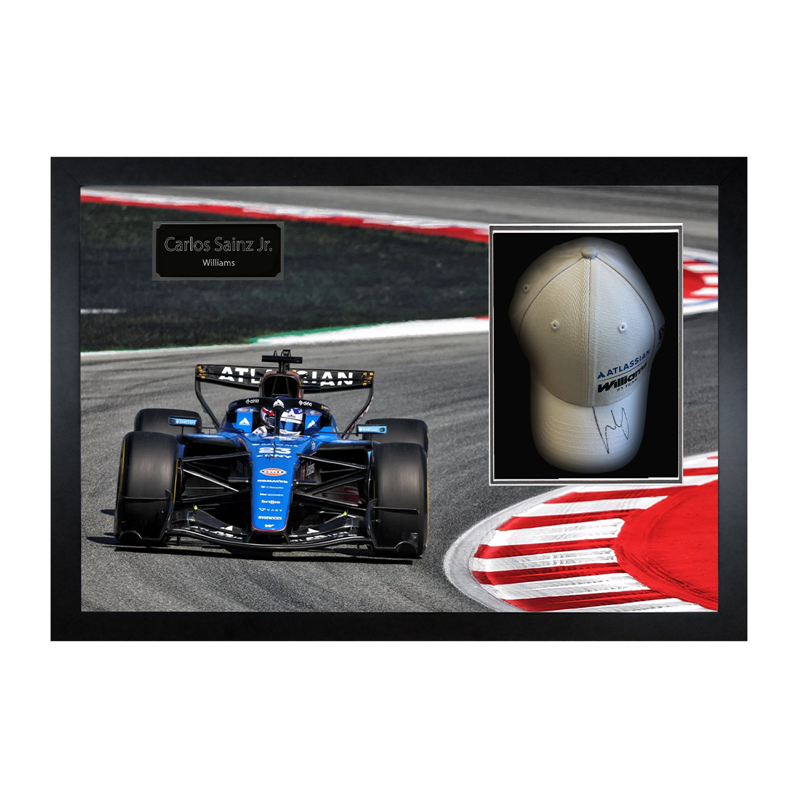Carlos Sainz Jr Signed Williams Racing F1 Cap Iconic Frame (ACG Cert)