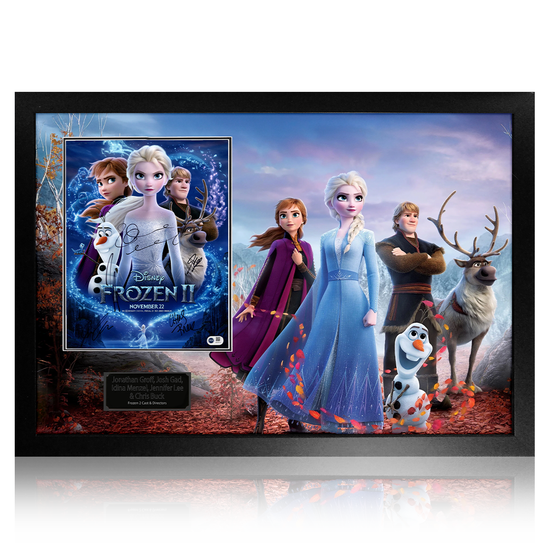 Frozen 2 Cast Signed Image Premium Frame (ACG Cert)