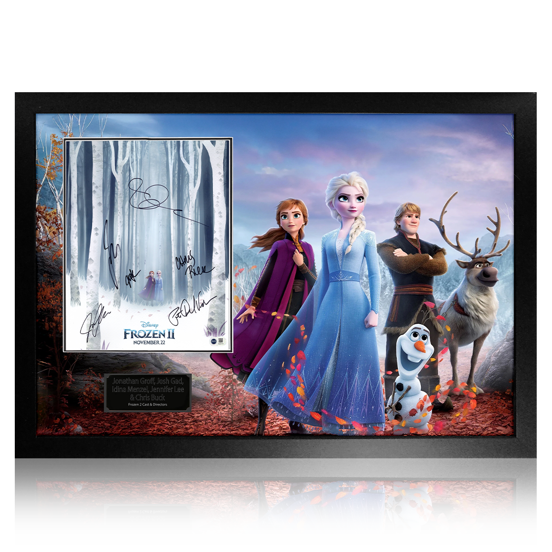 Frozen 2 Cast Signed Image Premium Frame (ACG Cert)