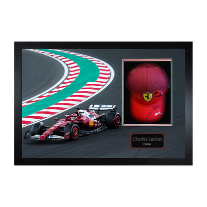 Charles Leclerc Signed Ferrari F1 Cap Iconic Frame (ACG Cert)