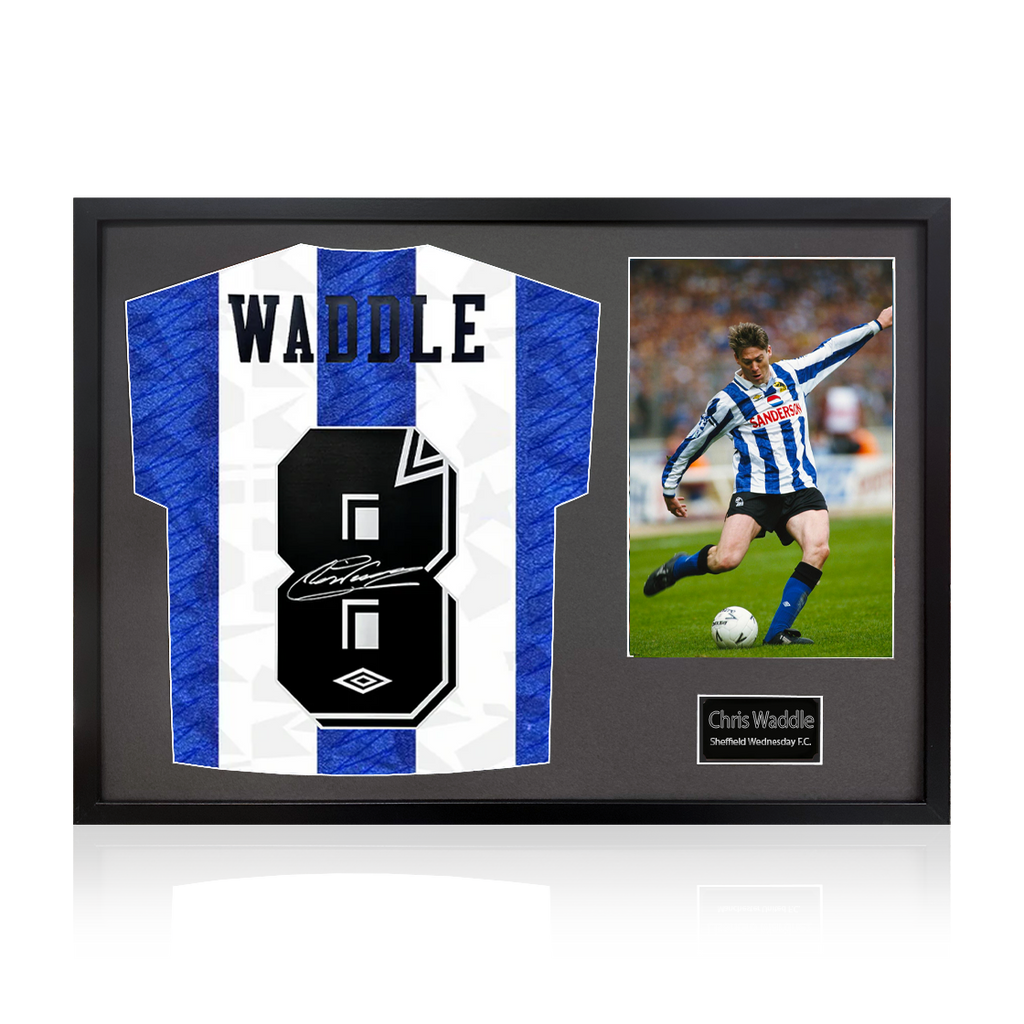 Chris Waddle Signed Sheffield Wednesday Home Shirt Classic Frame