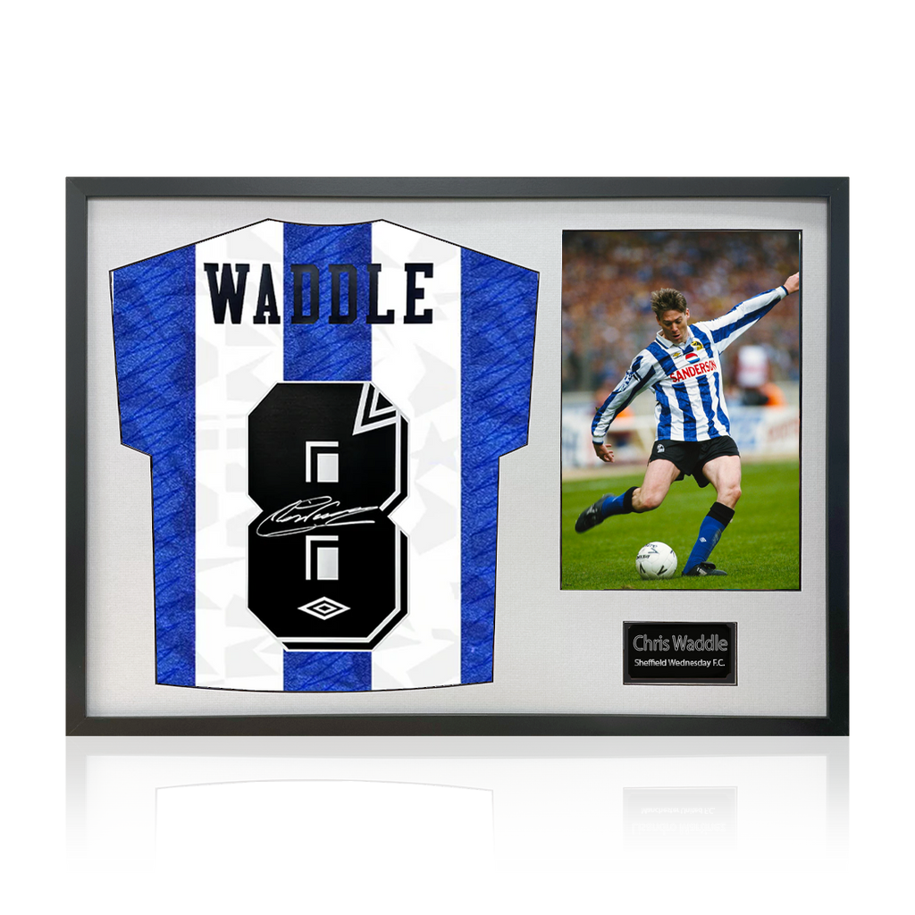 Chris Waddle Signed Sheffield Wednesday Home Shirt Classic Frame