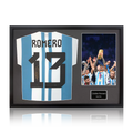 Cristian Romero Signed Argentina Shirt Classic Frame