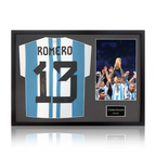 Cristian Romero Signed Argentina Shirt Classic Frame