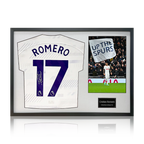 Cristian Romero Signed Tottenham Hotspur Shirt Classic Frame