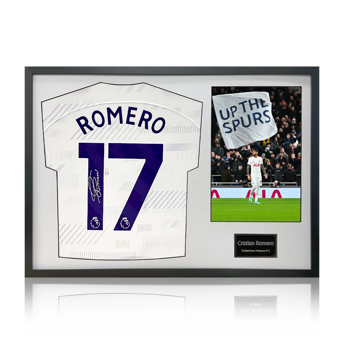 Cristian Romero Signed Tottenham Hotspur Shirt Classic Frame