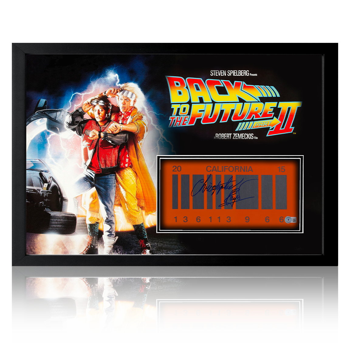 Christopher Lloyd Signed Back To The Future II Licence Plate Iconic Frame (Beckett)