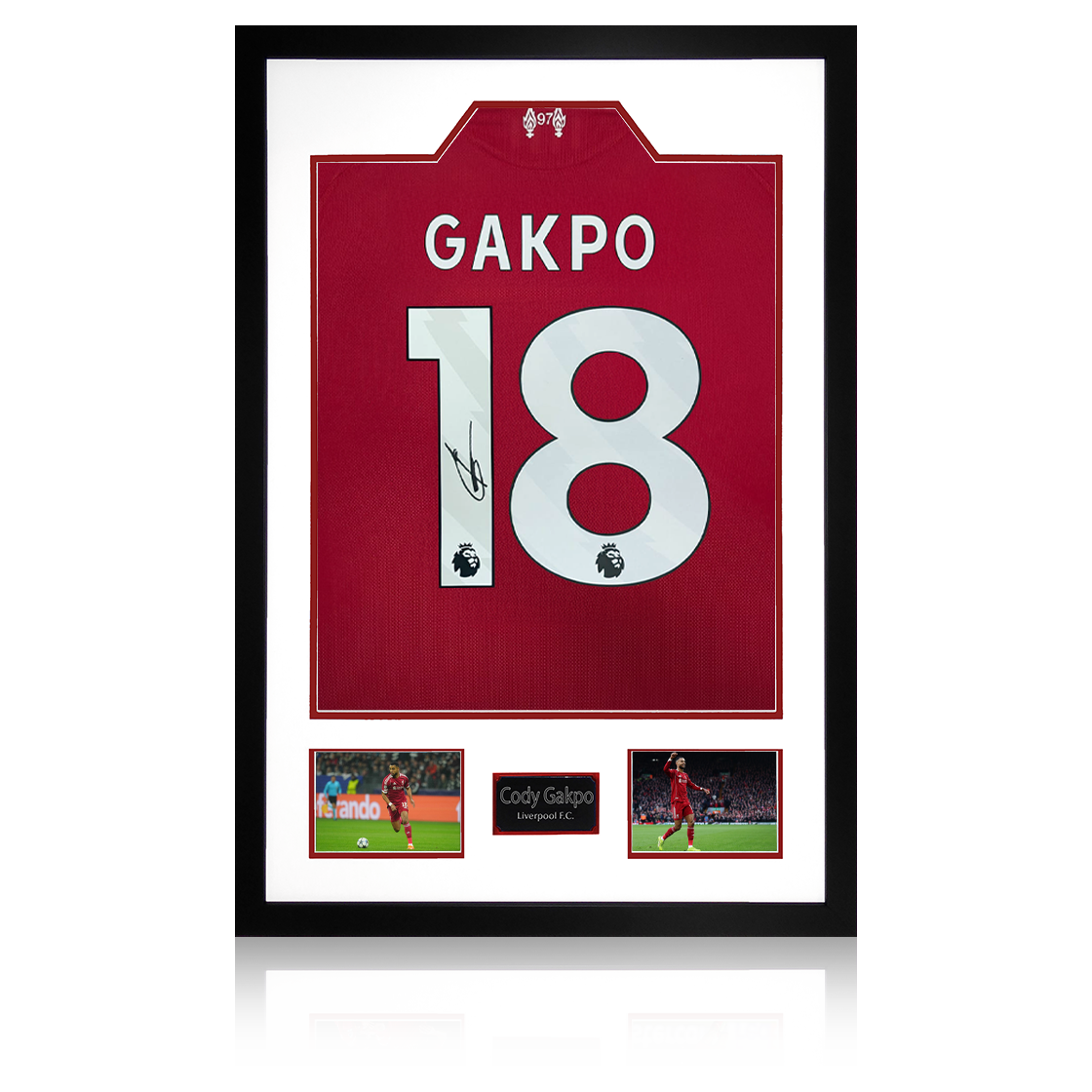 Cody Gakpo Signed Liverpool Shirt Premium Frame (ACG Cert)