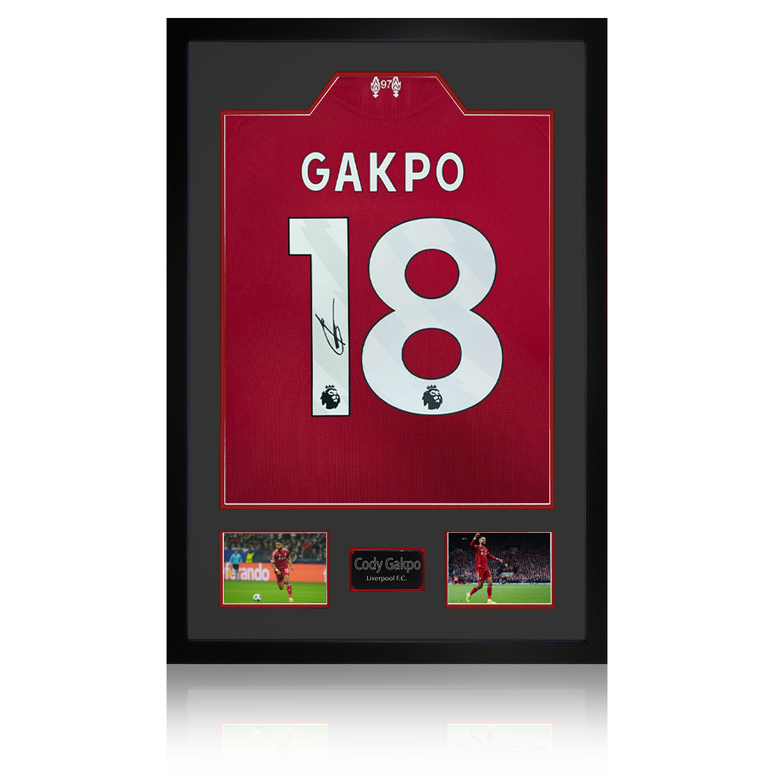 Cody Gakpo Signed Liverpool Shirt Premium Frame (ACG Cert)
