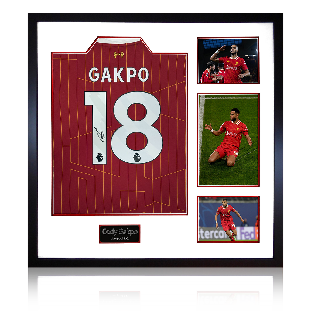 Cody Gakpo Signed Liverpool Shirt Elite Frame (AFTAL Authentication)