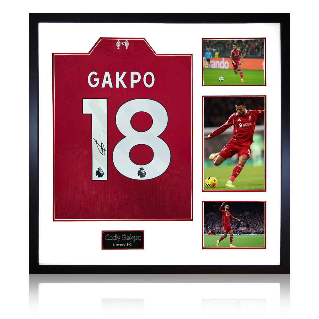 Cody Gakpo Signed Liverpool Shirt Elite Frame (ACG Cert)