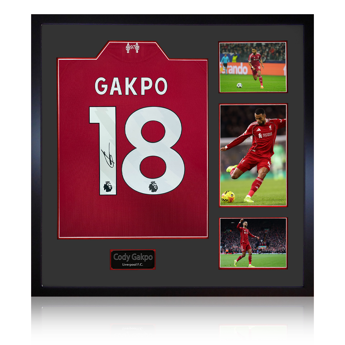 Cody Gakpo Signed Liverpool Shirt Elite Frame (ACG Cert)