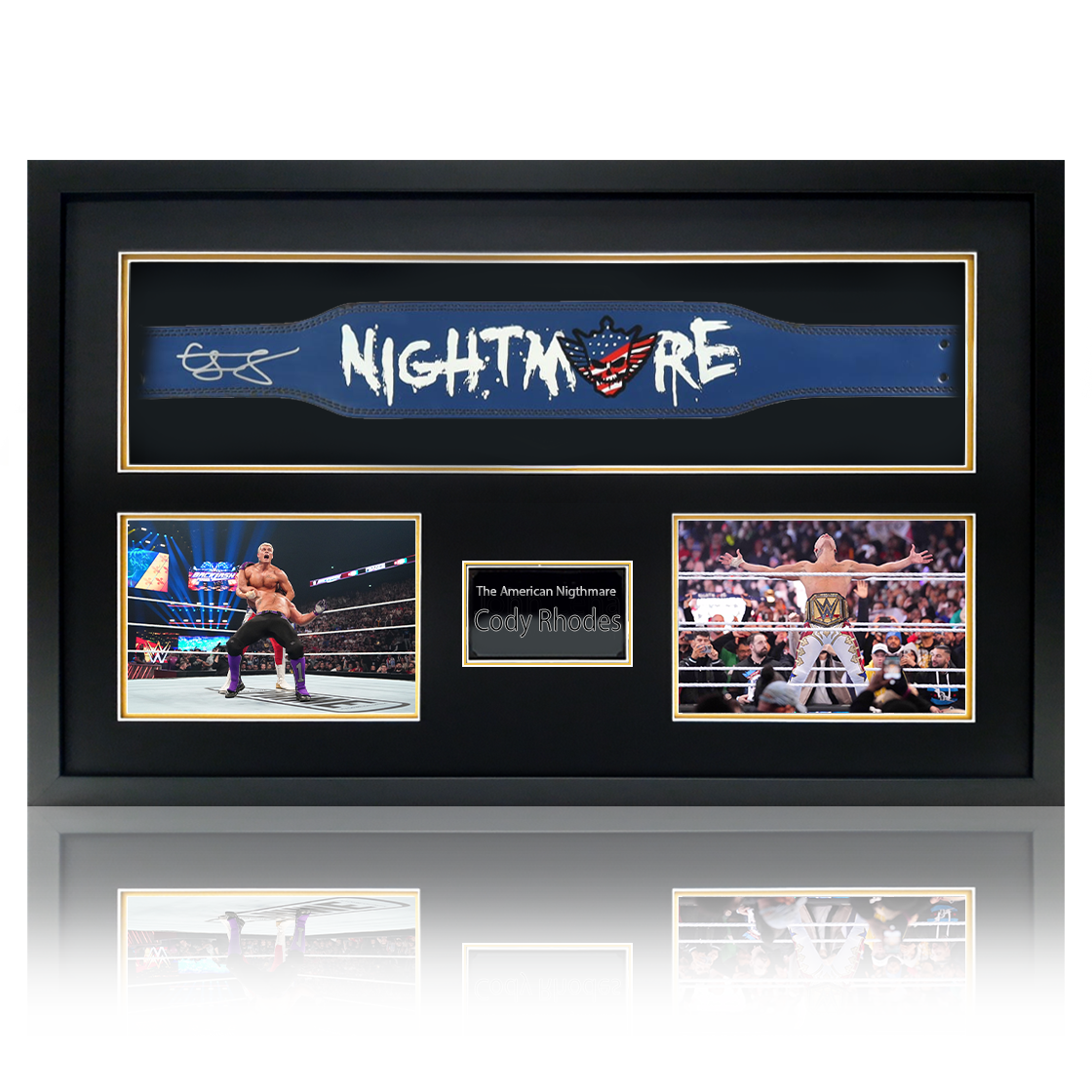 Cody Rhodes Signed WWE Blue American Nightmare Weight Belt Premium Frame (Beckett)