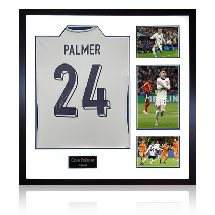 Cole Palmer Signed England Shirt Elite Frame