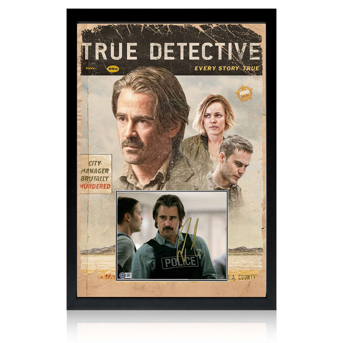 Colin Farrell Signed True Detective Image Iconic Frame (AFTAL Authentication)
