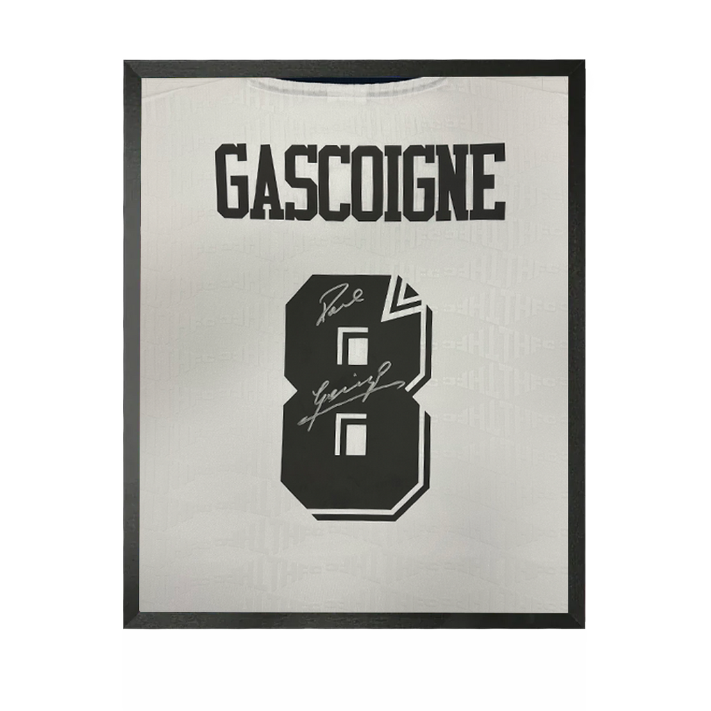 Paul Gascoigne Signed Tottenham Hotspur Shirt Compact Frame