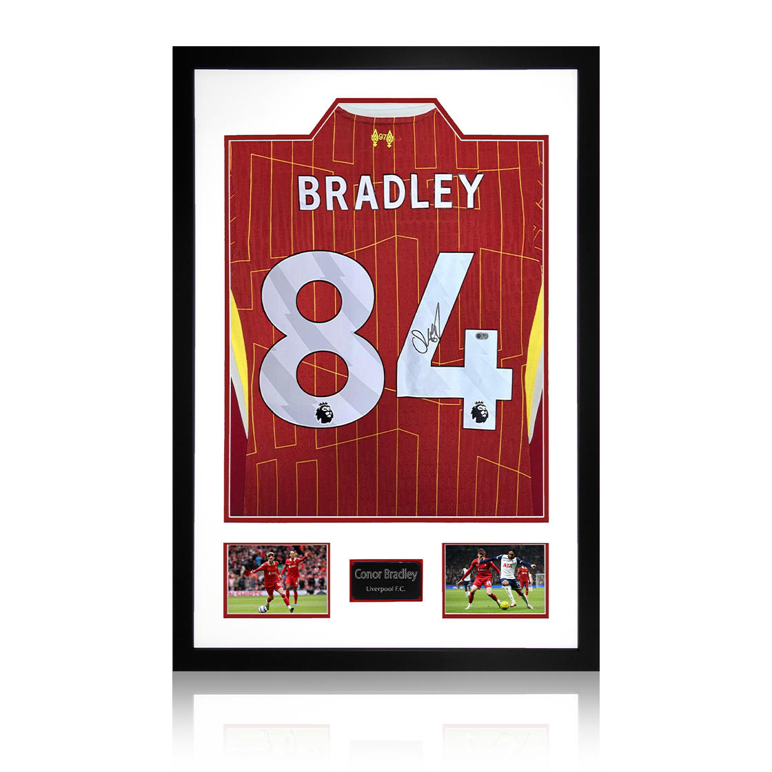 Conor Bradley Signed Liverpool Shirt Premium Frame (ACG Cert)