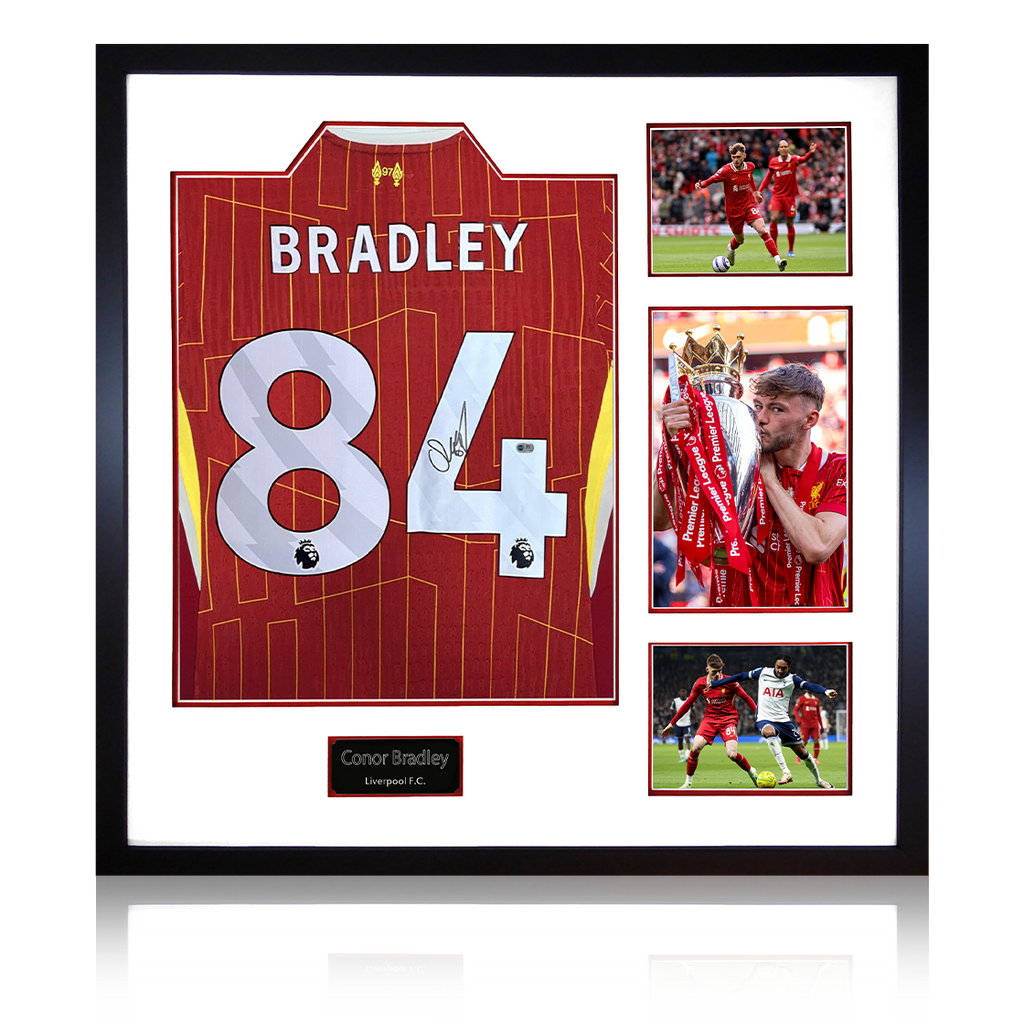 Conor Bradley Signed Liverpool Shirt Elite Frame (ACG Cert)