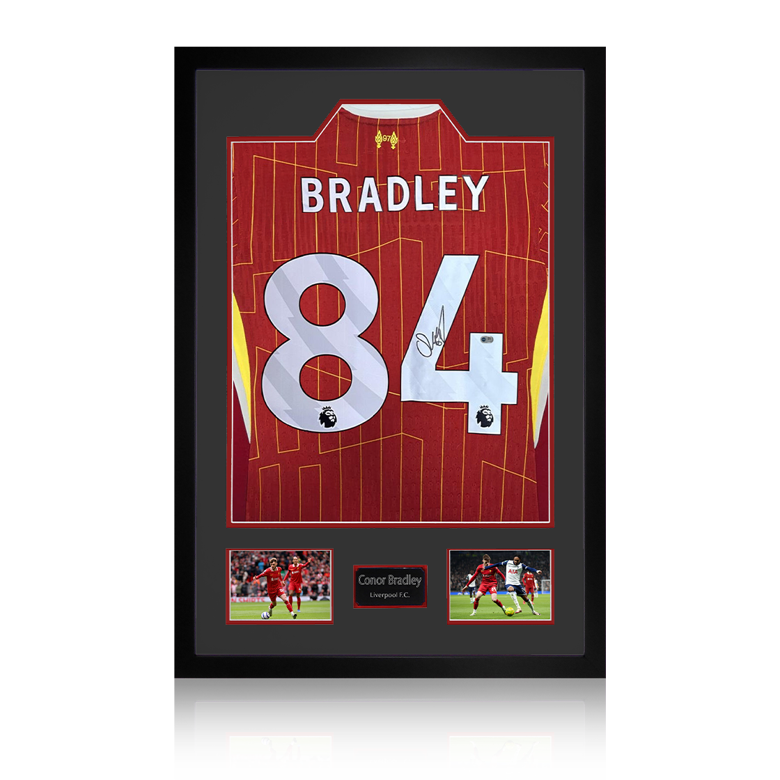 Conor Bradley Signed Liverpool Shirt Premium Frame (ACG Cert)
